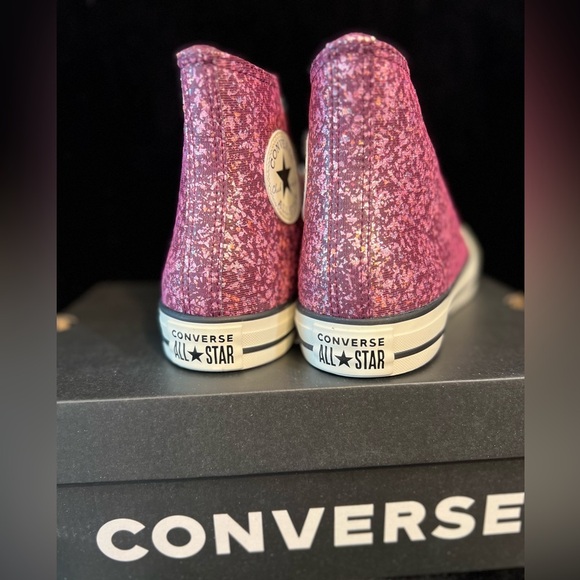 CONVERSE Orchid Abyss/Egret/Black Chuck Taylor All Star Glitter SZ 11 - Picture 14 of 16